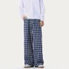 Pantalones casuales a cuadros vintage para hombre y mujer, pantalones holgados de otoño, estilo perezoso, con pierna ancha y caída.