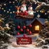 Nuevo carillón de viento navideño transfronterizo con un toque de alta gama, Papá Noel, muñeco de nieve, renos, manualidades decorativas de resina