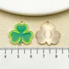 Sombrero Verde Irlandés que Gotea Aceite Trébol de la Suerte Colgante de Trébol Pulsera Llavero DIY Accesorios de Joyería