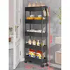 Estante de Almacenamiento de Pie Detrás de la Puerta, Carrito Móvil para Sándwiches, Refrigerador, Gabinete para Espacios Estrechos, Baño, Cocina, Estante de Almacenamiento para Sala de Estar