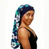 Nuevo Turbante de Seda Sombrero Amazon Transfronterizo Estampado Satén Elástico Ala Ancha Gorro de Dormir Salón de Belleza Impermeable Gorro de Ducha