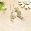 Conjunto de Collar y Aretes de Acero de Titanio con Trébol, de Alta Gama y a la Moda, Accesorio para Mujer, Joyería de Lujo Ligero y de Nicho