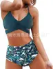 Aliexpress Amazon Mais Vendido Estilo Europeu e Americano Conjunto de Biquíni Feminino Duas Peças Embalagem Rígida Push-Up Cintura Alta Valoriza o Corpo para a Praia