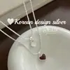 Design de Nicho Estilo Coreano Corrente para Clavícula Prata Esterlina S925 Colar Reversível em Forma de Coração Brilhante, Luxo Leve e de Alta Qualidade