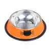 Comedero Transfronterizo Personalizado de Acero Inoxidable para Mascotas con Estampado de Cara de Gato, Comedero de Acero Inoxidable Antideslizante y Antiderrames para Mascotas