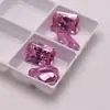 Rectangular Rosa Zircón Diamante Suizo Piedra Preciosa Facetada Japonés y Coreano Lindo Dulce Rosa Piedra Preciosa Piedra Suelta