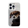 Estojo para Óculos com Tema de Cachorro Adequado para Apple 15, Capa Divertida para Celular 16Pro, Iphone17, Estilo Europeu e Americano 13Promax, Fashion 14