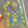 Pizarra de dibujo luminosa para niños, pintada a mano, borrable, DIY, acrílico transparente, enchufable, pizarra de aprendizaje para dibujar con soporte, pincel