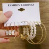 Venta Caliente Transfronteriza Pendientes de Cadena C de Perla Mariposa Estilo Europeo y Americano Traje para Temperamento Femenino Pendientes de Lujo Ligero de Gama Alta