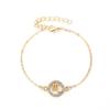 Pulsera de doce constelaciones con incrustaciones de diamantes, de moda europea y americana, muy vendida, pulsera hueca redonda y personalizada que combina con todo, regalo para parejas de estudiantes.
