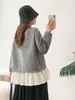 Blusa de manga larga con cuello de encaje estilo japonés y panel de encaje de lunares para mujer, otoño 2026, casual, corte ajustado