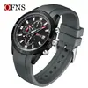 Marca OFNS Amazon Moda Caliente Tendencia Reloj de Calendario Simple para Hombre Deportivo Resistente al Agua Tres Ojos Seis Manecillas Reloj de Cuarzo para Hombre