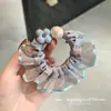 Lazo para el pelo de perlas con malla azul, anillo para el pelo de malla, accesorio para el pelo elástico de alta gama, cuerda para el pelo de coleta alta, accesorio para el pelo tipo scrunchie