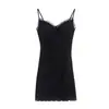 Vestido Sexy Estilo Lujuria Pura de Modal, Falda Base Ajustada Adelgazante de Cintura, Falda Corta Sexy de Encaje con Tirantes que Ceñe la Cadera