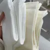 Calcetines Finos de Color Blanco Leche de Verano para Mujer, Absorbentes del Sudor, Transpirables, Resistentes al Olor, Calcetines Holgados de Media Pantorrilla sin Costuras de Moda al por Mayor