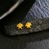 Accesorios Completos de Plata S925 Chapados en Oro de 24 Quilates, Joyería Hecha a Mano DIY Tridimensional de Paz y Alegría, Accesorios de Cuentas Espaciadoras Pequeñas Estilo Chino
