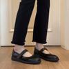 En Stock Cuero Suave~ Zapatos Mary Jane Negros Vintage de Correa Única para Mujer, Impresionantes para el Trayecto Diario, Punta Redonda, Suela Suave, Zapatos Planos