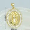 Série de pingentes de cruz microincrustados em cobre galvanizado 18K, acessórios de joias religiosas, múltiplas opções disponíveis