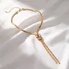Joyas Cadena Sencilla Larga Hueso de Serpiente Collar Diseño Frío Sentido del Diseño Cadena Lisa Borla Collar Pulsera Venta al por Mayor