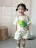 Traje Deportivo de Verano para Niños Estilo Delgado Casual para Niñas Nuevo Conjunto de Verano 2026 Bebé Holgado Manga Corta para Niños Pantalones Cortos