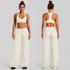 Conjunto de ropa transfronterizo ajustado, conjunto de sujetador deportivo de secado rápido con espalda cruzada para exteriores, conjunto de pantalones largos deportivos para correr y fitness