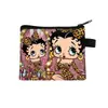 Bolsa de monedas de dibujos animados Miss Betty Estampado LOVE Cierre de cremallera Almacenamiento Bolsa pequeña Portátil para niñas Llavero para monedas Venta al por mayor