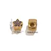 Acessórios de Joias de Aço Inoxidável com Contas Pingente de Flor com Diamante Banhado a 18K Acessórios de Contas Espaçadoras Joias para Pulseira DIY