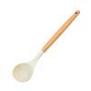 Nuevo juego de 12 utensilios de cocina de silicona de Amazon, espátula para sopa, cuchara para saltear, olla con mango de madera blanca, disponible al por mayor
