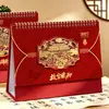 Calendário de Mesa Estilo Chinês Vinho 2027 Calendário Mensal de Escritório Display de Mesa Publicidade Corporativa Edição Especial Calendário Personalização