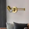 Lámpara de Pared Plegable Brazo Largo Brazo Oscilante Dormitorio Mesita de Noche Retráctil Giratorio Lectura Simple Minimalista Protección Ocular Nórdico Estudio