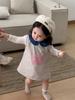 Ropa de Otoño para Niños 2026 Estilo Nuevo Ropa para Bebé Niña Estilo Coreano Ropa para Niños Traje de Vestido a Cuadros para Niñas Cárdigan de Punto