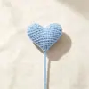 Flor Artificial Lã Coração Tricotado Buquê Floral Presente Artesanal Lã Tricotada Flor Rosa Redonda Fabricante Atacado