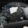 Caja de Pañuelos para Coche Estilo Lluvia Azul, Caja de Pañuelos Pequeña para Coche Estilo Fragante, Caja de Pañuelos para Respaldo de Asiento de Coche Simple y Linda con Lazo para Mujeres