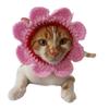 Collar Anti-Mordiscos Hecho a Mano de Ganchillo con Diseño de Girasol para Mascotas, Gorro para Gatitos y Cachorros, Bufanda Creativa para el Cuello, Producto Terminado al por Mayor