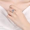 Anillo Cuadrado de Moissanita para Mujer Plata de Ley 925 Joyería de Lujo Ligero Joyería Transfronteriza Europea y Americana Venta al por Mayor Estilo de Lujo Ligero