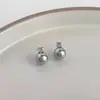 Pendientes de Plata 925 con Cierre de Mariposa y Perla, Versátiles para el Trayecto Diario, Estilo Minimalista Francés, Mismo Estilo que la Princesa Diana, Pendientes de Moda Ligeramente Lujosos para el Trayecto