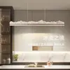 Lámpara de araña para restaurante de estilo italiano, sensación de lujo ligero y alta gama, lámpara de araña lineal larga para comedor, mesa de comedor y barra de bar, lámparas de iluminación de Zhongshan, lámpara de restaurante