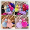 Llavero con colgante de peluche de imitación de cerdas de dibujos animados, bolso, muñeco de peluche, llavero, lindos accesorios de color sólido, venta al por mayor
