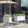 Combinación de Macetero de Acero Inoxidable Asiento Exterior Divisor Canaleta para Flores Patio Balcón Oficina de Ventas Banco de Calle Patio Exterior
