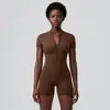 Ropa de Yoga Ajustada con Media Cremallera de Estilo Europeo y Americano Transfronteriza para Mujer, Mono de Entrenamiento Deportivo Fitness de una Pieza, Adelgazante y Levantador de Glúteos