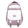 2024 Nueva Mochila Escolar para Estudiantes de Campus Color de Contraste Simple Coreana Bolsa de Viaje Mochila de Gran Capacidad para Estudiantes de Secundaria y Preparatoria Venta al por Mayor