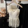 Malha Feminina Decote V Manga Longa Desejo Puro Outono Inicial Nova Cintura Apertada Emagrecedor Empilhado Estilo Coreano Short para Usar por Baixo