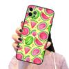 Funda para teléfono móvil con diseño de sandía, color verde fresco y tierra roja, compatible con iPhone 15.