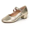 Zapatos de baile para mujer en plateado, zapatos de baile latino para adulto, zapatos de baile cuadrado, zapatos de baile de suela blanda, zapatos de salón para mujer, zapatos de actuación