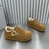 Zapatos de Algodón con Suela Gruesa de Plataforma, Forro de Felpa, para Mujer, Novedad Otoño e Invierno 2025, Nicho Versátil y Cómodo, Zapatos de Algodón Birkenstock para Mujer
