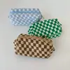 Bolsa de Cosméticos Cuadros de Lana Transfronteriza Gran Capacidad Bolsa de Almacenamiento de Punto Cuadriculado Bolsa de Tocador Plegable Portátil Venta al por Mayor