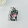 Pingente de cartão de lótus de esmalte nada artesanato cloisonné personalidade moda nacional pingente retrô colar de venda ao vivo tremolo
