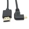 Cabo Micro HDMI Macho para HDMI com Cabeça Angular Lateral de 90 Graus para Conexão de Celular, Tablet, Câmera à TV Cabo HD 4K