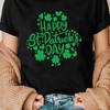 2025 Nuevo St Europeo y Americano. Camiseta del Día de San Patricio Casual Suerte Cuello Redondo Top