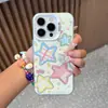 Funda de teléfono colorida con estrellas de línea adecuada para Apple 17 Pro Max, funda plateada colorida para Huawei Pura 90, Xiaomi 17, Vivo
